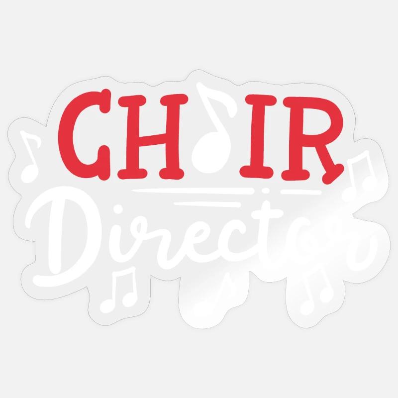 Chorleiter Dirigent - Sticker Größe S (10 x 10 cm) - Transparent glänzend