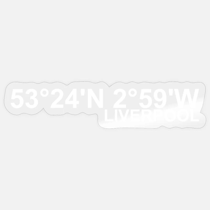Coordonnées de Liverpool - Sticker taille S (10 x 10 cm) - brillant transparent