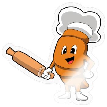 Rouleau à pâtisserie de pain - Sticker taille S (10 x 10 cm) - brillant transparent - Devant