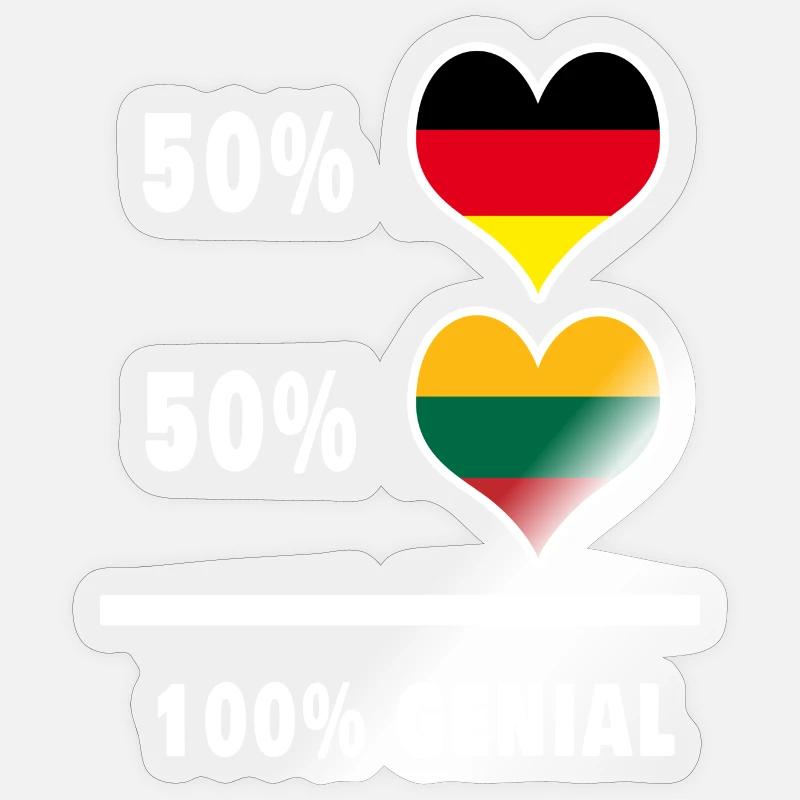 Germany and Lithuania 100% Ingenious / Gift Sticker size S (10 x 10 cm)