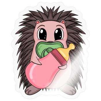 Baby Igel - Sticker Größe S (10 x 10 cm) - Transparent glänzend - Vorne