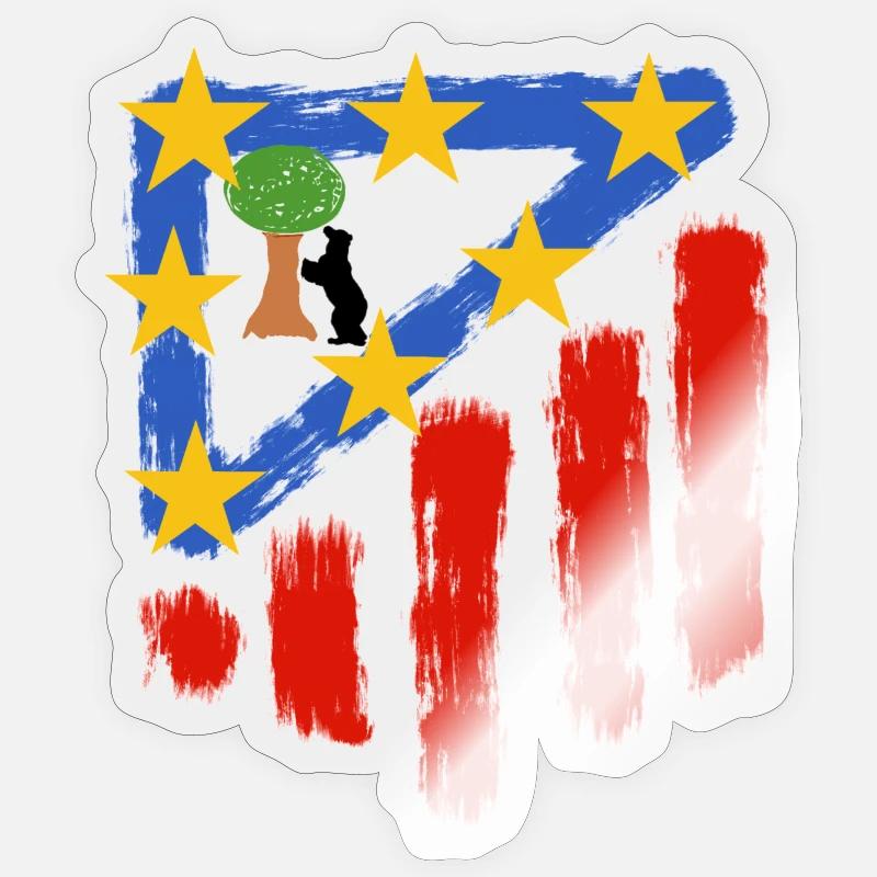Rød-hvide stjerner Sticker størrelse S (10 x 10 cm)