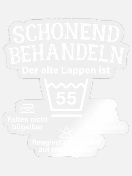 Schonend Behandeln 55 Geschenk Zum 55. Geburtstag - Sticker Größe S (10 x 10 cm) - Transparent glänzend