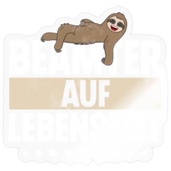 Beamter Auf Lebenszeit Faultier - Sticker Größe S (10 x 10 cm) - Transparent glänzend - Vorne