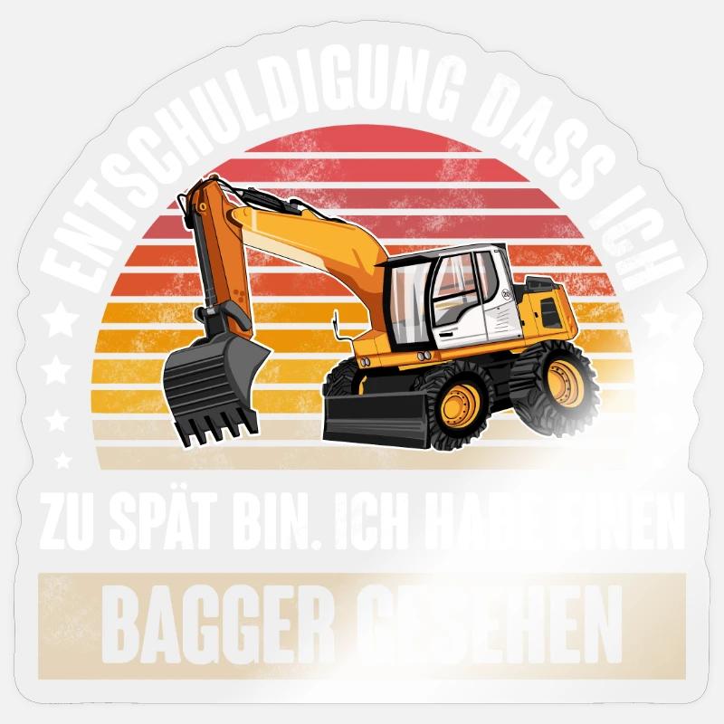 Bagger - Sticker Größe S (10 x 10 cm) - Transparent glänzend