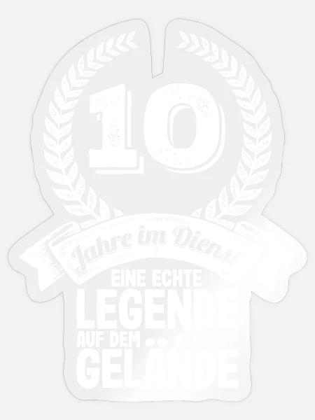 10 Jahre Im Dienst Dienstjubiläum Firmenjubiläum - Sticker Größe S (10 x 10 cm) - Transparent glänzend
