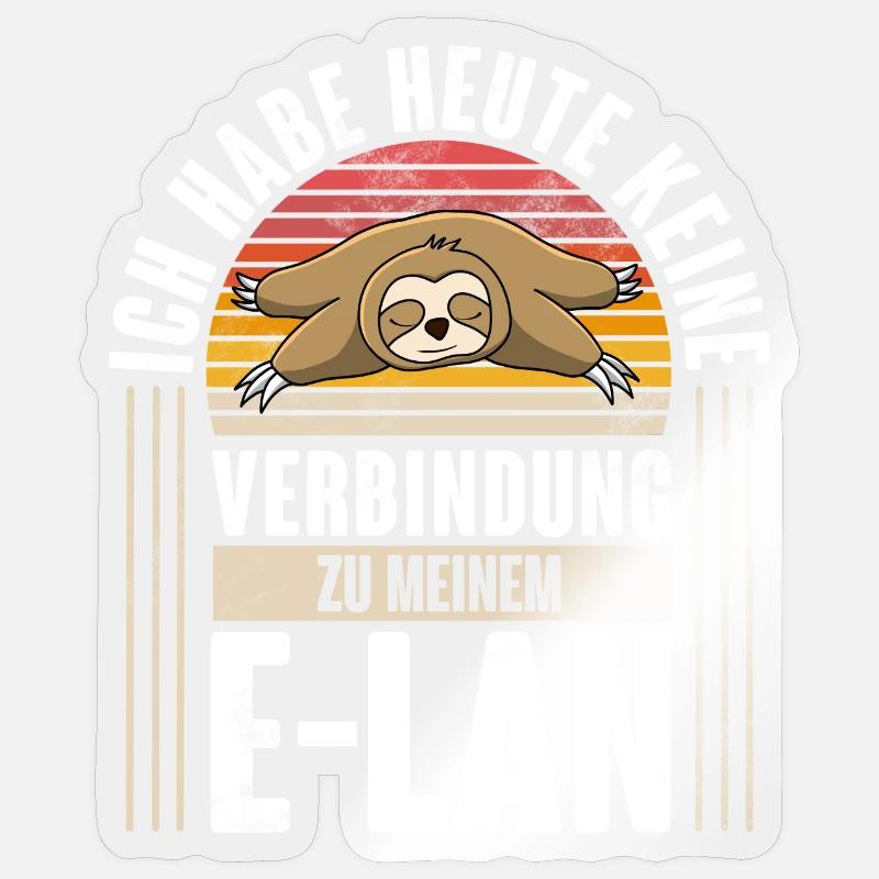 Faultier E-Lan Sticker Größe S (10 x 10 cm)
