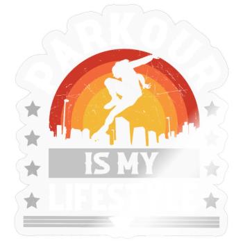 Parkour - Sticker Größe S (10 x 10 cm) - Transparent glänzend - Vorne