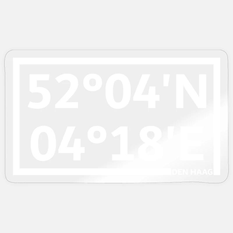 Coordonnées de La Haye - Sticker taille S (10 x 10 cm) - brillant transparent