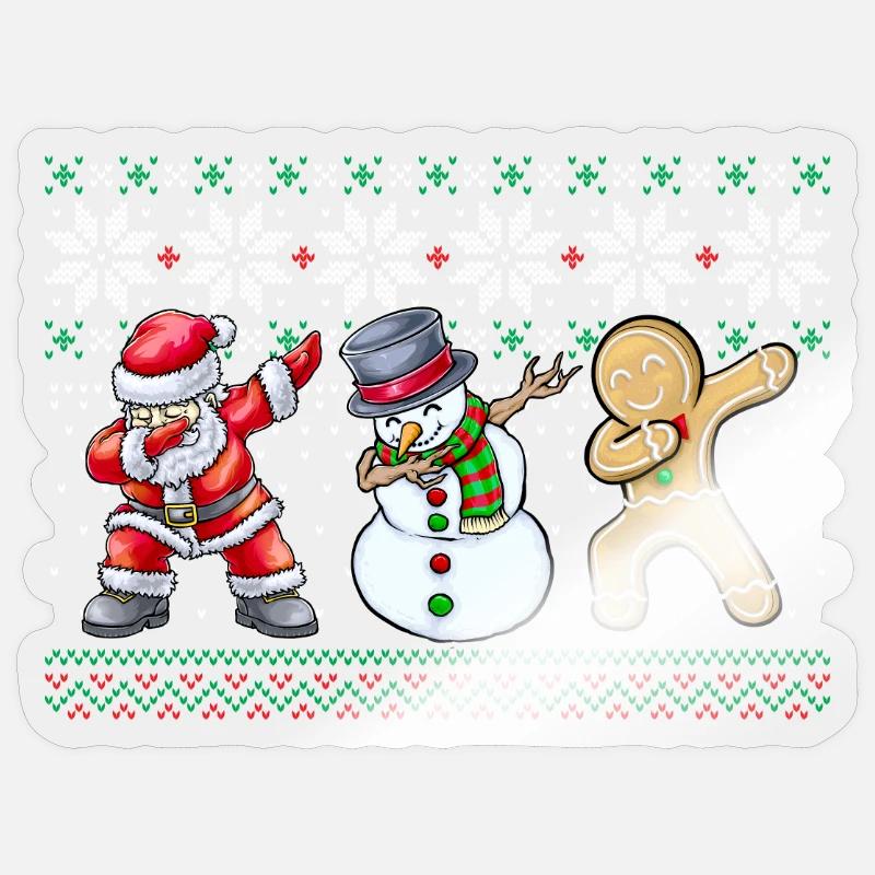 Dabbing Nikolaus Schneemann Lebkuchen - Sticker Größe S (10 x 10 cm) - Transparent glänzend