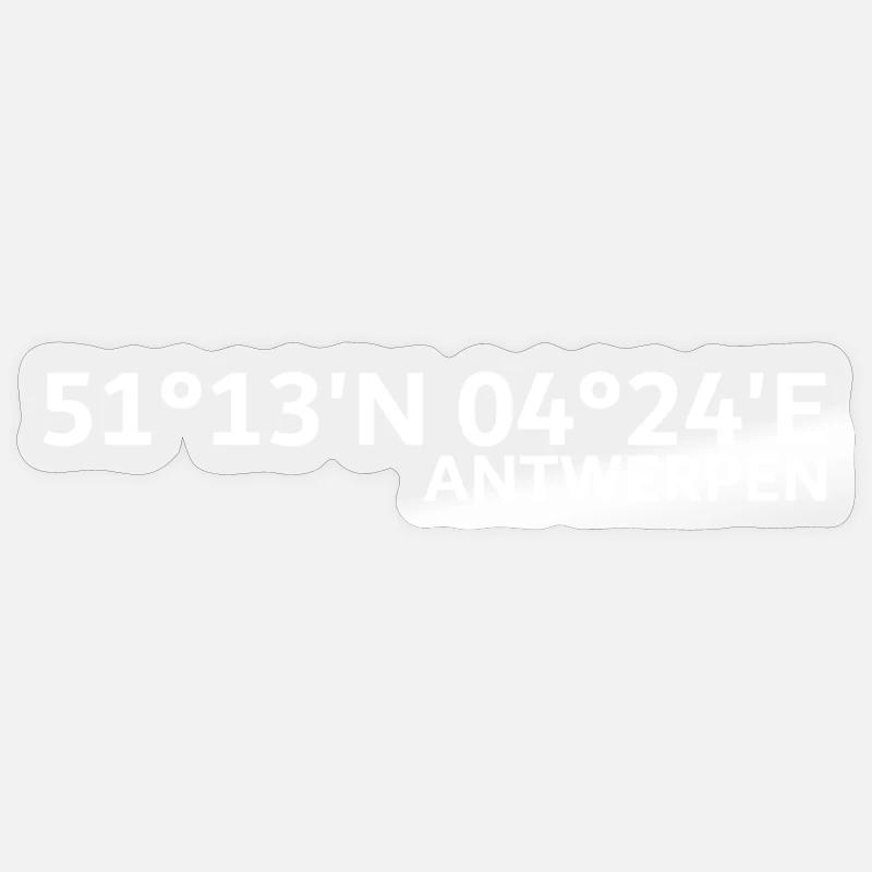 Antwerp coordinates Sticker size S (10 x 10 cm)