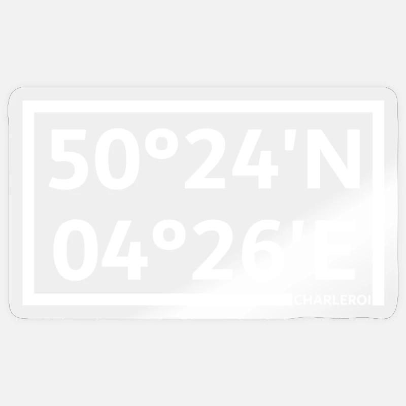 Coordonnées de Charleroi Sticker taille S (10 x 10 cm)