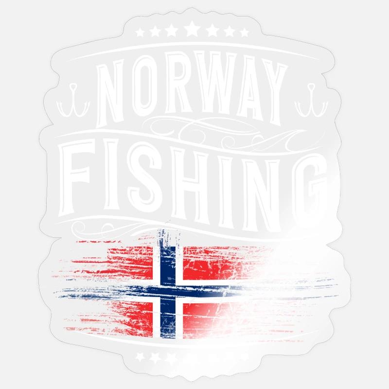 Norvège Pêcheur pêcheur - Sticker taille S (10 x 10 cm) - brillant transparent