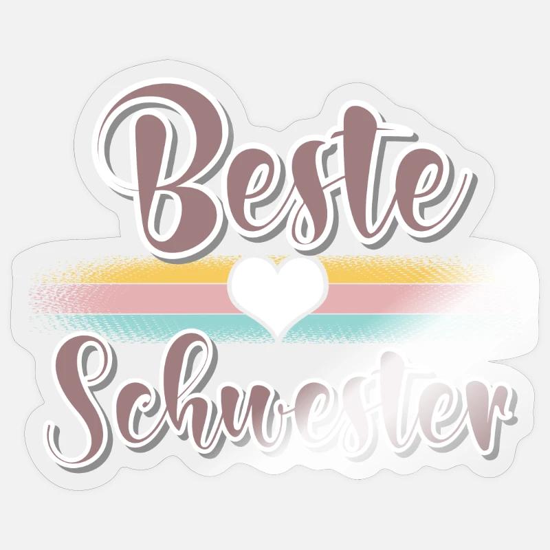 Beste Schwester - Sticker Größe S (10 x 10 cm) - Transparent glänzend