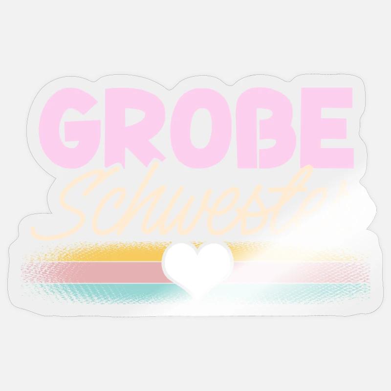 Große Schwester - Sticker Größe S (10 x 10 cm) - Transparent glänzend