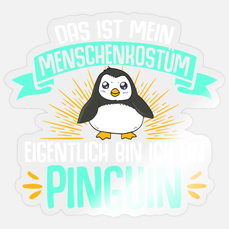 Eigentlich Bin Ich Ein Pinguin Geschenk Eis Vogel Sticker Größe S (10 x 10 cm)