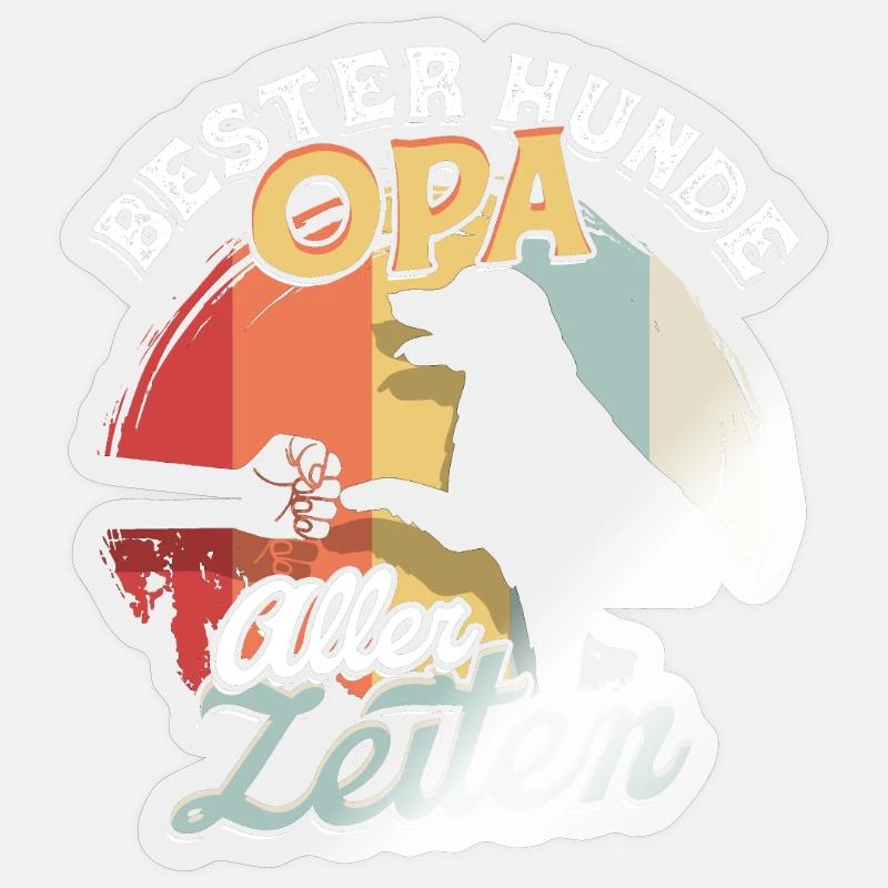 Bester Hunde Opa Aller Zeiten Hundeopa Geschenk Sticker Größe S (10 x 10 cm)