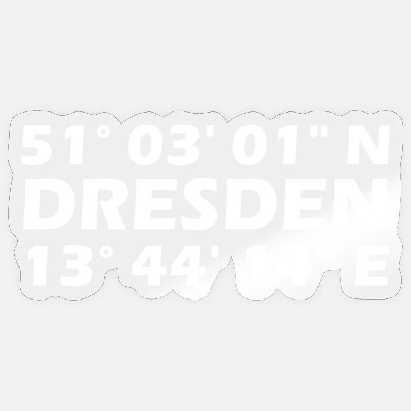 Dresden coordinates Sticker size S (10 x 10 cm)