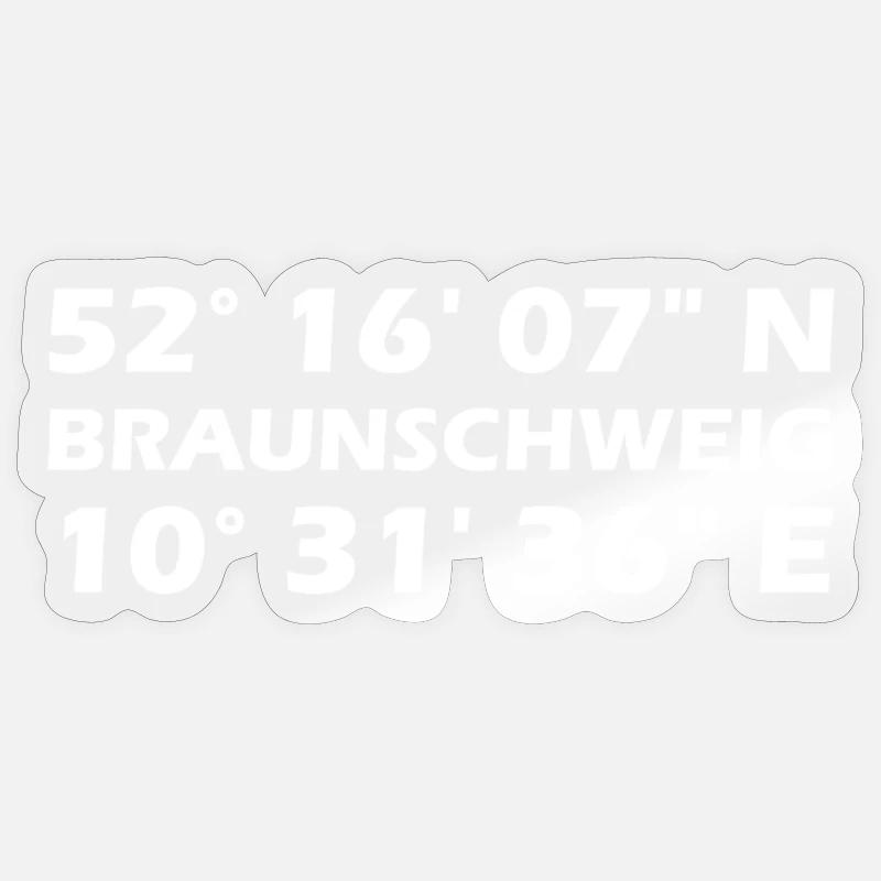 Coordonnées de Braunschweig - Sticker taille S (10 x 10 cm) - brillant transparent