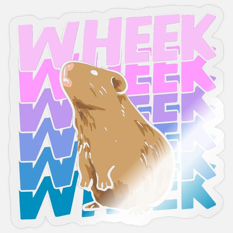 Wheek Cochon d’Inde Cadeau Cochon d’Inde Rongeur Sticker taille S (10 x 10 cm)