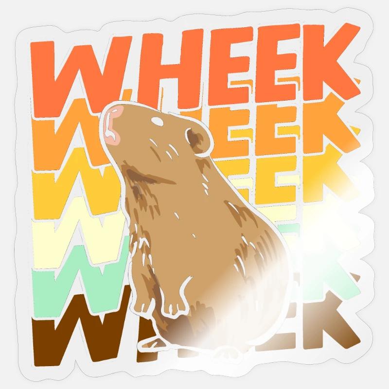 Wheek Cochon d’Inde Cochon d’Inde Cadeau - Sticker taille S (10 x 10 cm) - brillant transparent