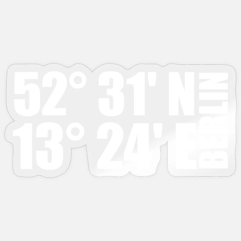 Coordonnées de Berlin - Sticker taille S (10 x 10 cm) - brillant transparent