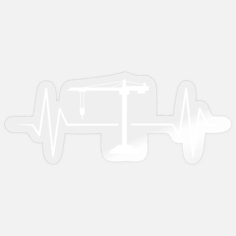 Kran - Sticker Größe S (10 x 10 cm) - Transparent glänzend