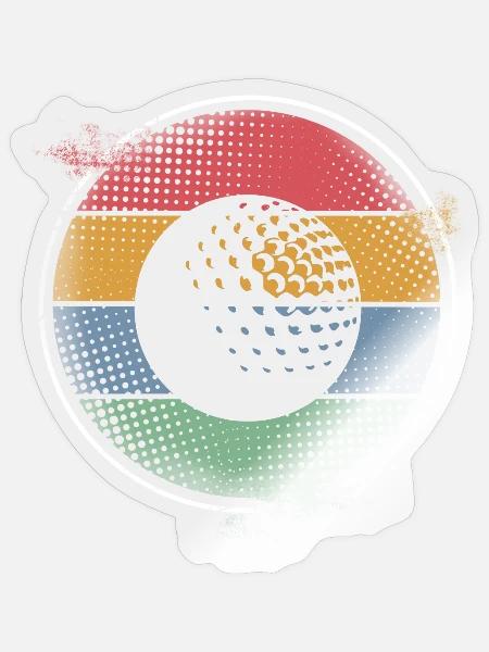 Golfball Golf - Sticker Größe S (10 x 10 cm) - Transparent glänzend