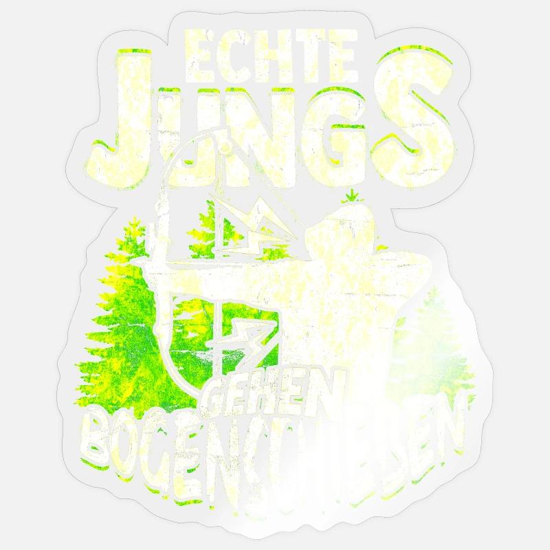 Echte Jungs Gehen Bogenschießen Geschenk Sticker Größe S (10 x 10 cm)