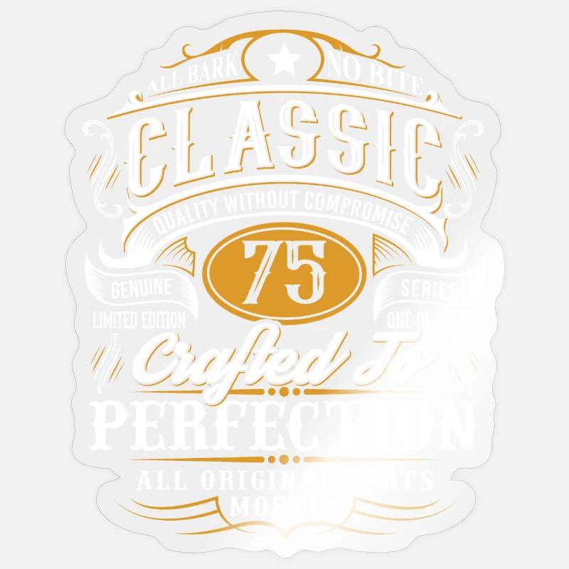 75. Geburtstag - Sticker Größe S (10 x 10 cm) - Transparent glänzend
