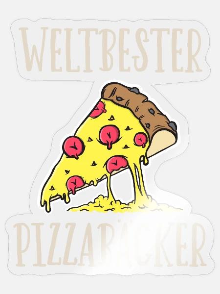 Weltbester Pizzabäcker - Sticker Größe S (10 x 10 cm) - Transparent glänzend
