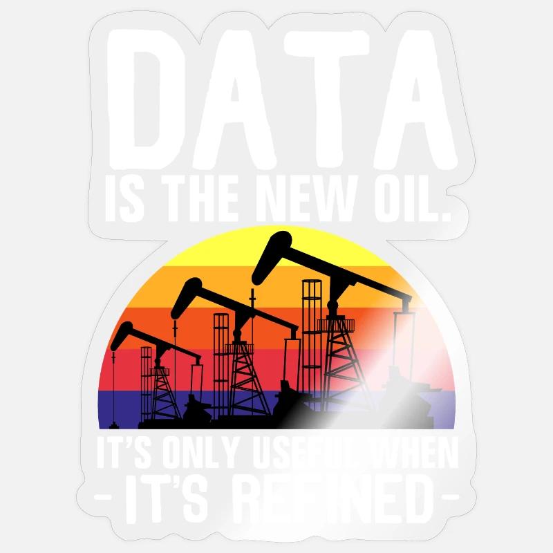 Data Oil - Sticker size S (10 x 10 cm) - transparent glossy