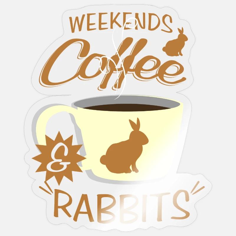 Weekend Rabbit Coffee Sticker size S (10 x 10 cm)