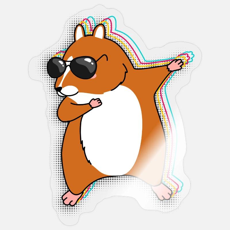 Hamster Dab Sticker size S (10 x 10 cm)