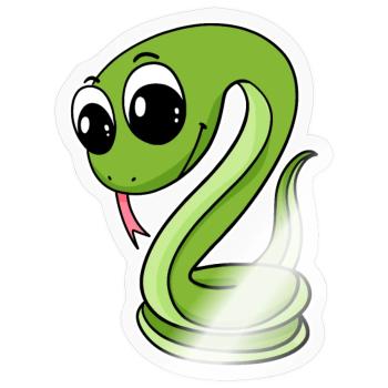 Grüne Schlange - Sticker Größe S (10 x 10 cm) - Transparent glänzend - Vorne