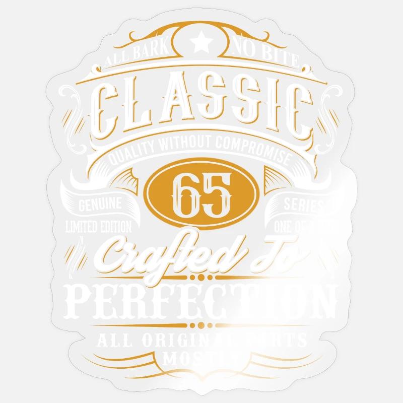 65e anniversaire - Sticker taille S (10 x 10 cm) - brillant transparent