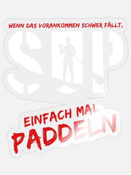 paddeln und surfen - Sticker Größe S (10 x 10 cm) - Transparent glänzend