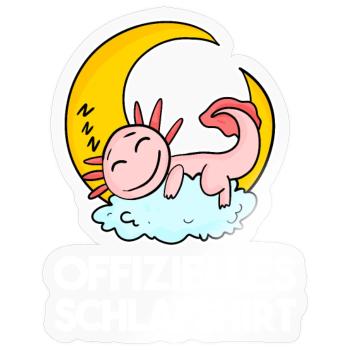 Offizielles Schlafshirt Axolotl - Sticker Größe S (10 x 10 cm) - Transparent glänzend - Vorne