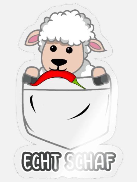 Echt Schaf Peperoni lustig Schäfer Bauernhof - Sticker Größe S (10 x 10 cm) - Transparent glänzend