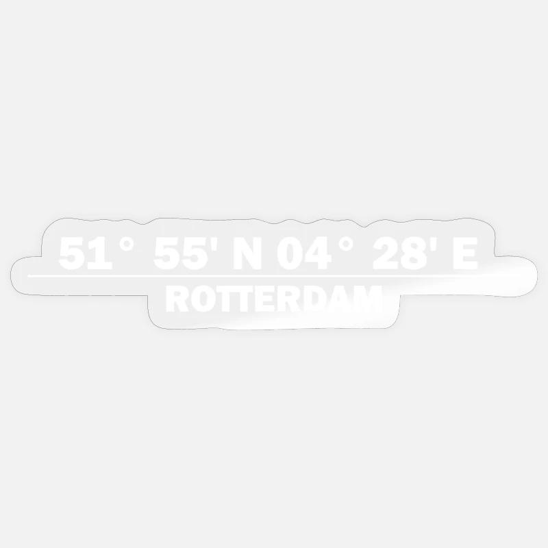 Rotterdam coordinates Sticker size S (10 x 10 cm)