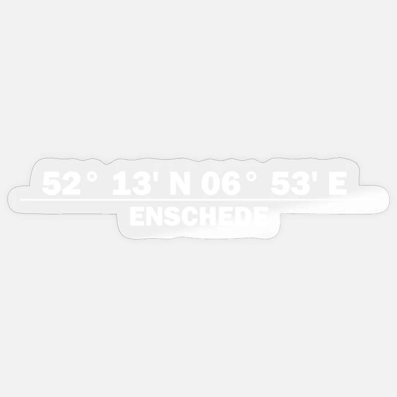 Coordonnées d’Enschede - Sticker taille S (10 x 10 cm) - brillant transparent
