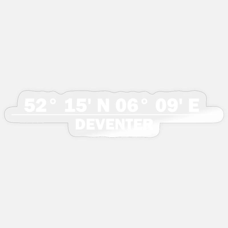 Coordonnées de Deventer - Sticker taille S (10 x 10 cm) - brillant transparent