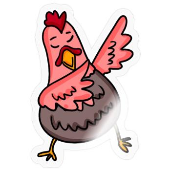 Dabbing Dab Huhn - Sticker Größe S (10 x 10 cm) - Transparent glänzend - Vorne