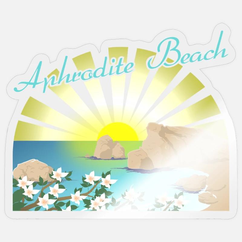 Aphrodite Beach - Sticker size S (10 x 10 cm) - transparent glossy
