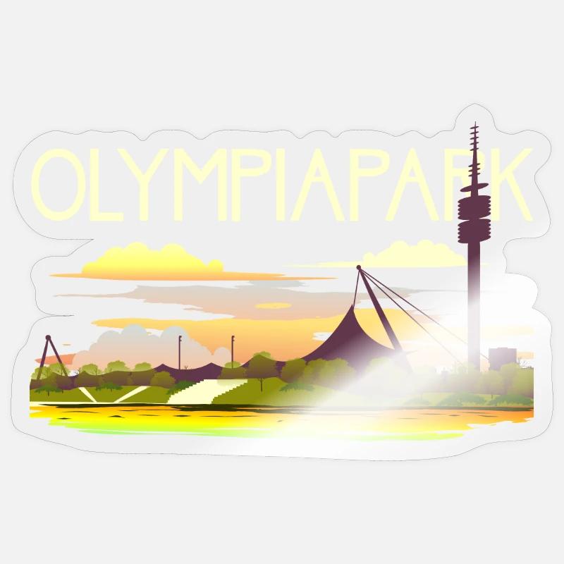 Olympiapark München - Sticker Größe S (10 x 10 cm) - Transparent glänzend