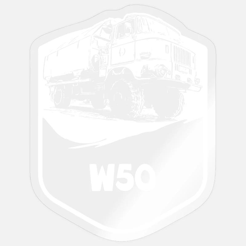 W50 | RDA | Camions | CGPI - Sticker taille S (10 x 10 cm) - brillant transparent