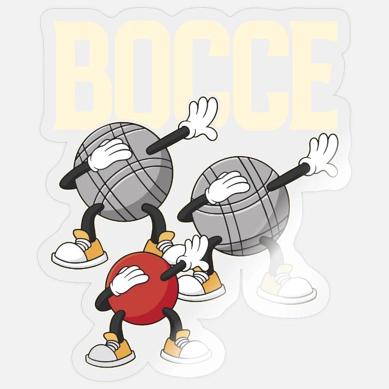 Dabbing Bocce Ball con Jack Bocci Dab Gioco Bocce - Sticker formato S (10 x 10 cm) - trasparente lucido