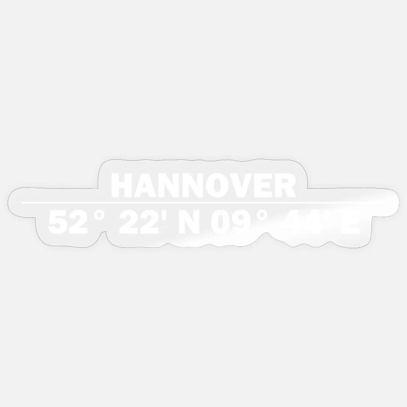 Coordonnées de Hanovre - Sticker taille S (10 x 10 cm) - brillant transparent