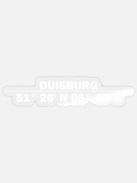 Duisburg Koordinaten - Sticker Größe S (10 x 10 cm) - Transparent glänzend