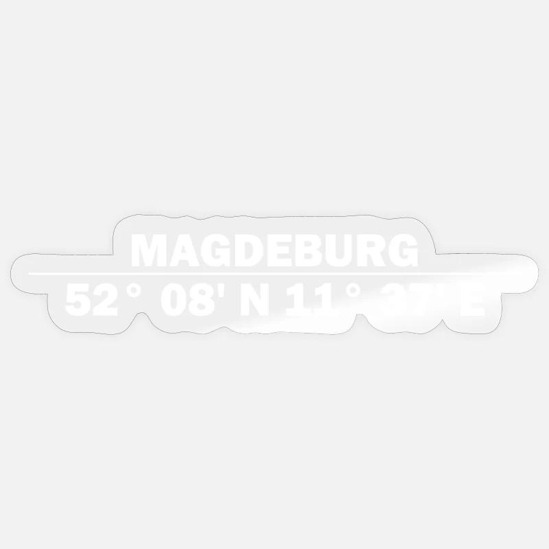 Magdeburg coordinates Sticker size S (10 x 10 cm)